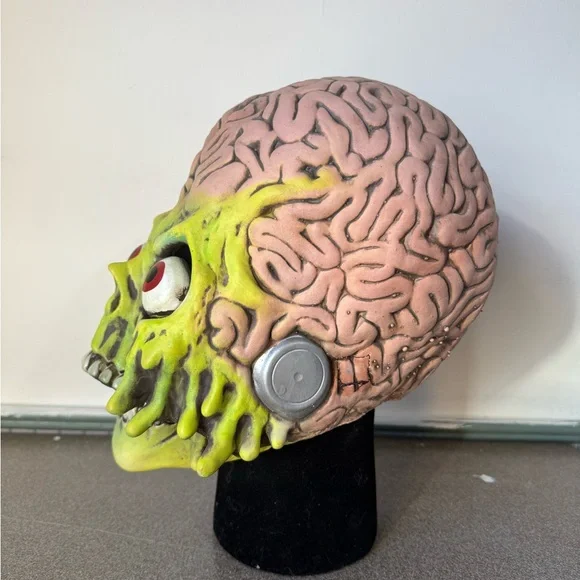 Mars Attacks Alien Head Latex Mask Halloween - Picture 2 of 3